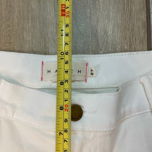 HATCH Maternity Side Panel Jeans White Raw Hem Stretch Denim Women’s 27 - Picture 5 of 8